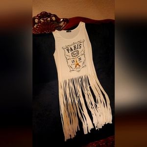 A white crop top Paris Legos on it.